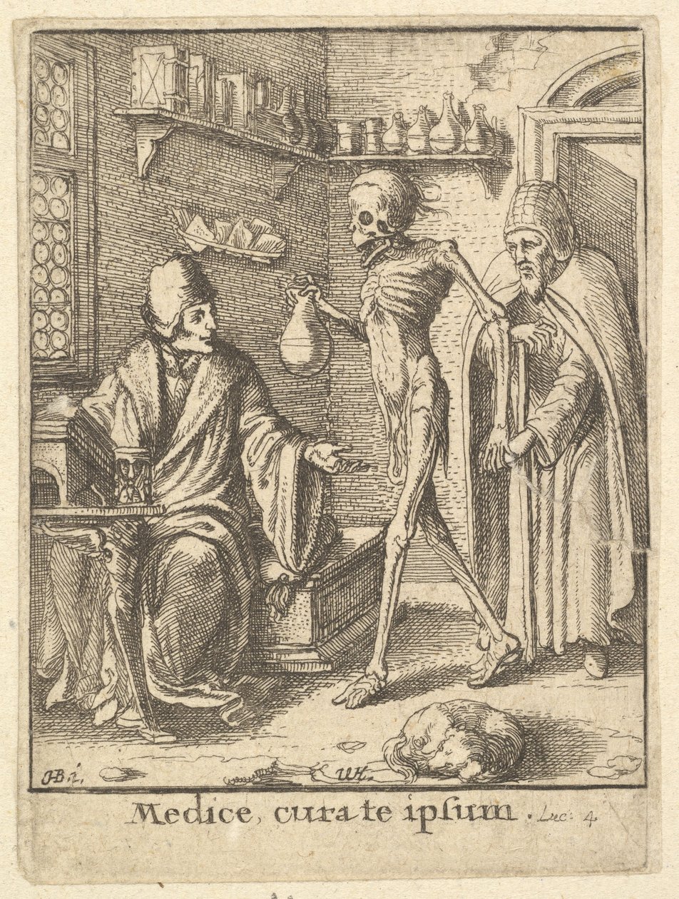 Dokter, uit de Dans van de Dood door Wenceslaus Hollar