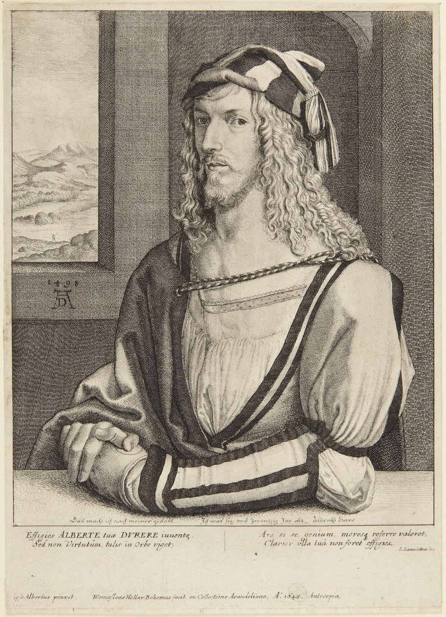 Dürer als jongeman door Wenceslaus Hollar