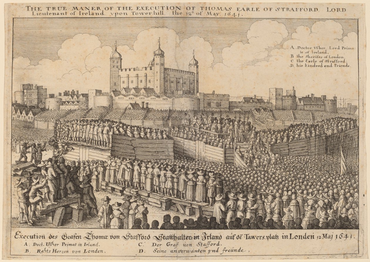 Executie van Thomas Wentworth door Wenceslaus Hollar