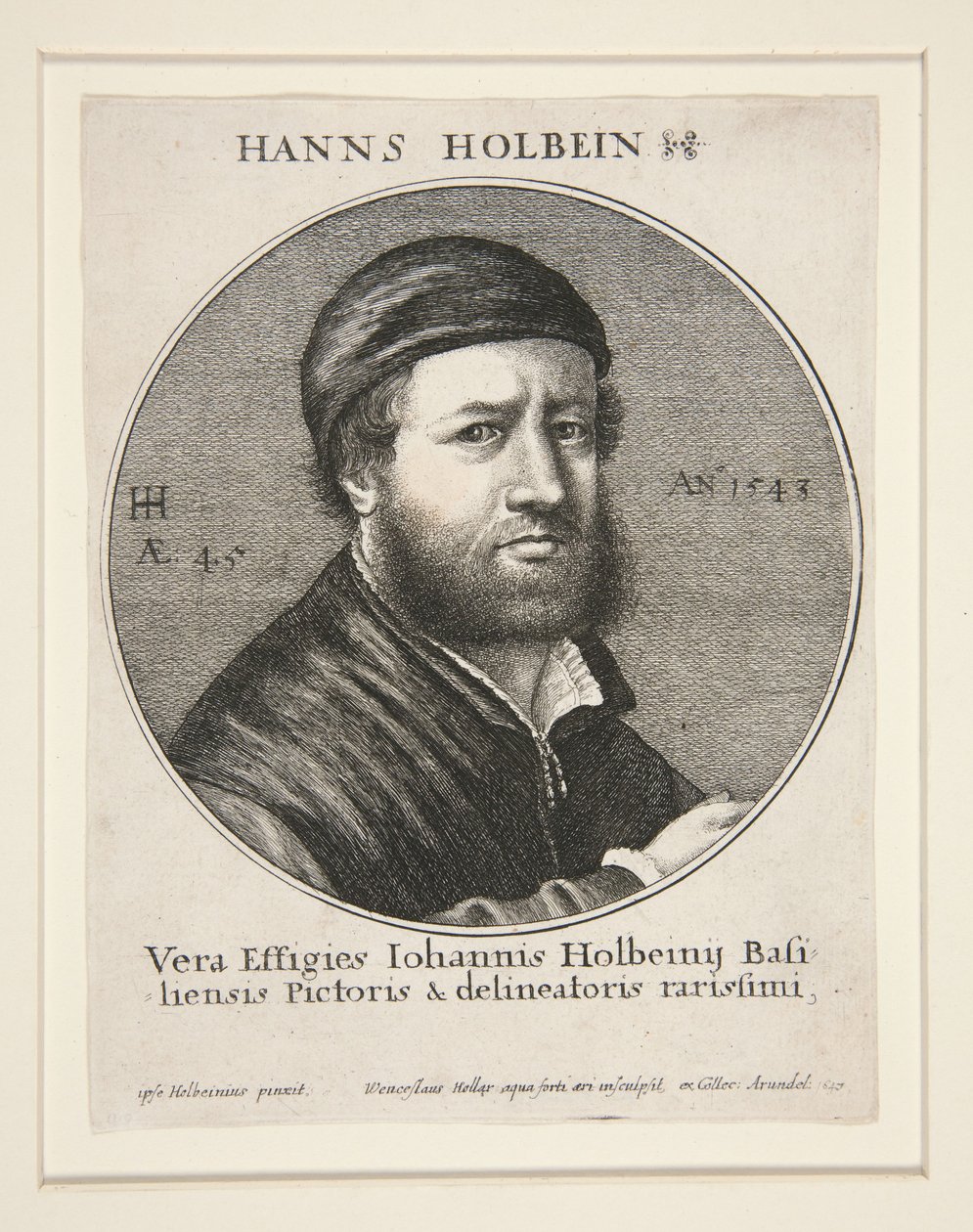 Hans Holbein de Jongere (1497/8-1543) door Wenceslaus Hollar