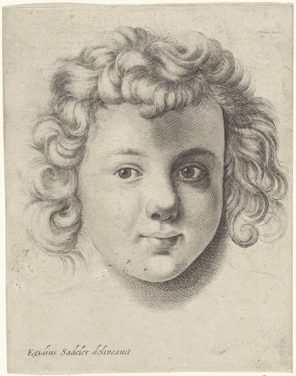 Hoofd van een kind door Wenceslaus Hollar