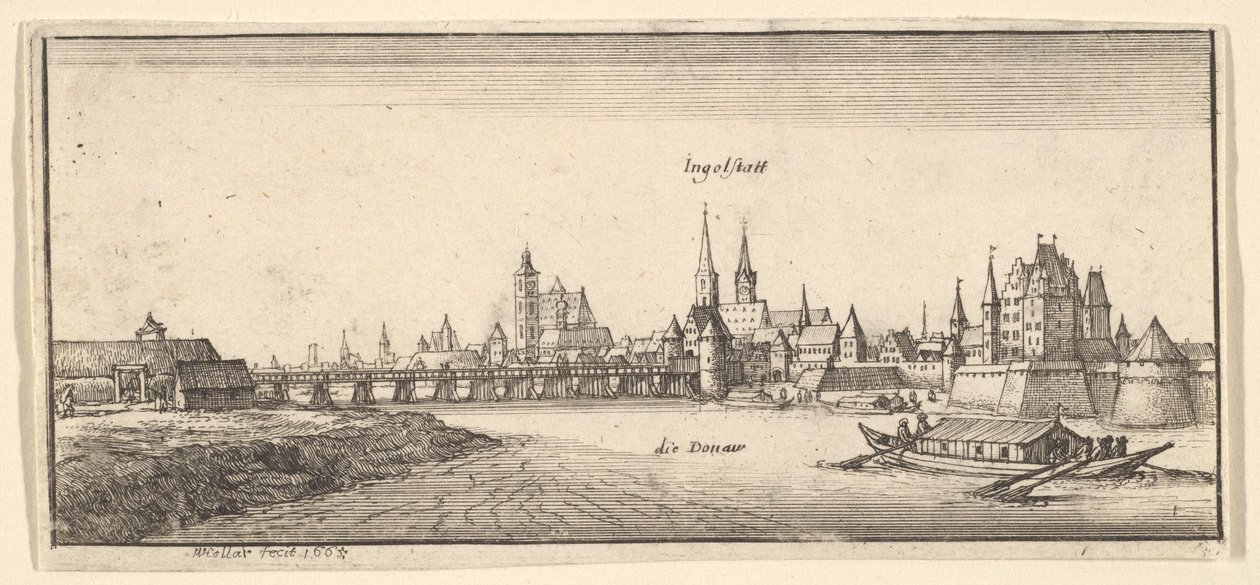 Ingolstadt, uit „German Views“ door Wenceslaus Hollar