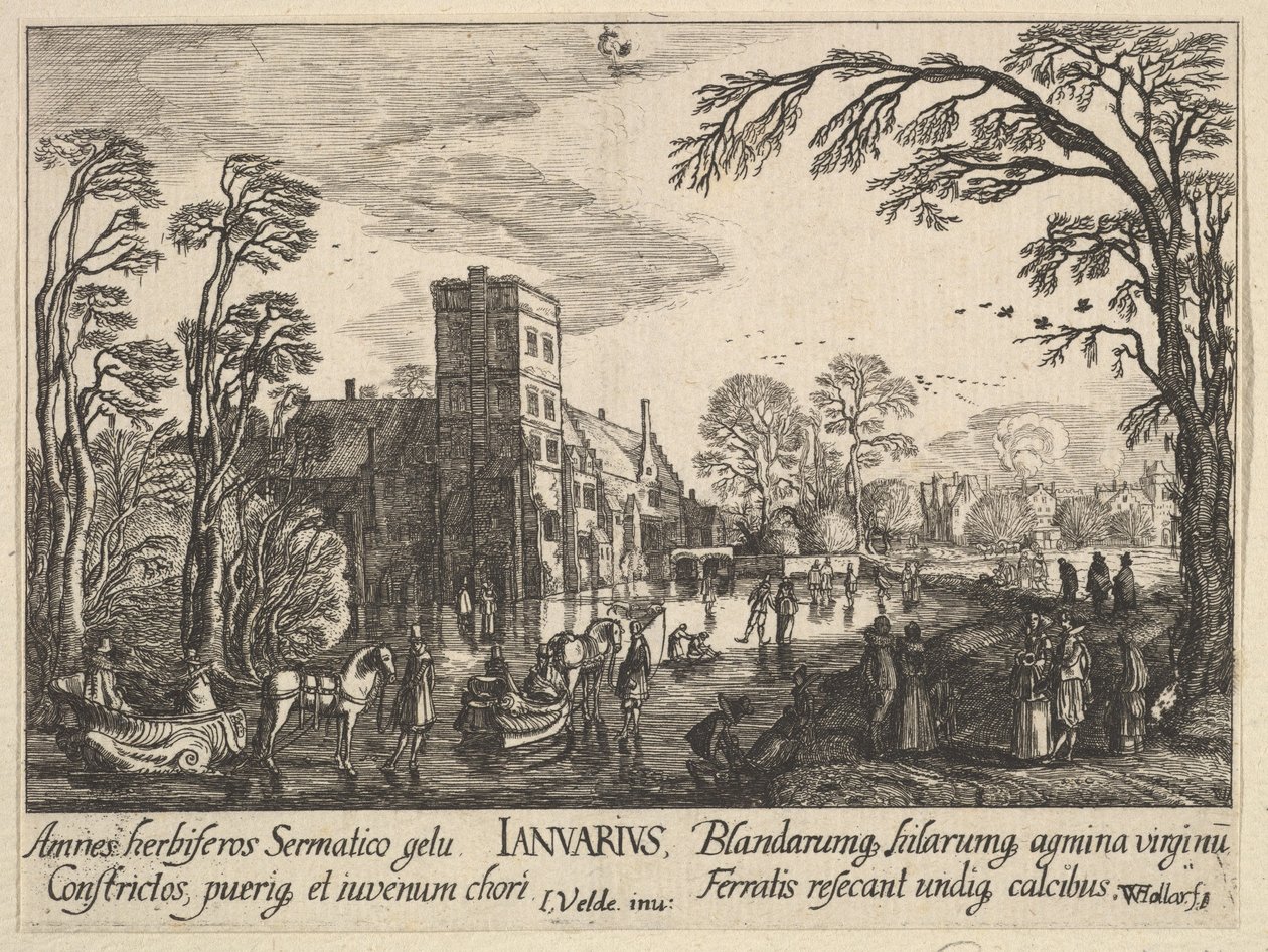 Januari, 1628-29 door Wenceslaus Hollar