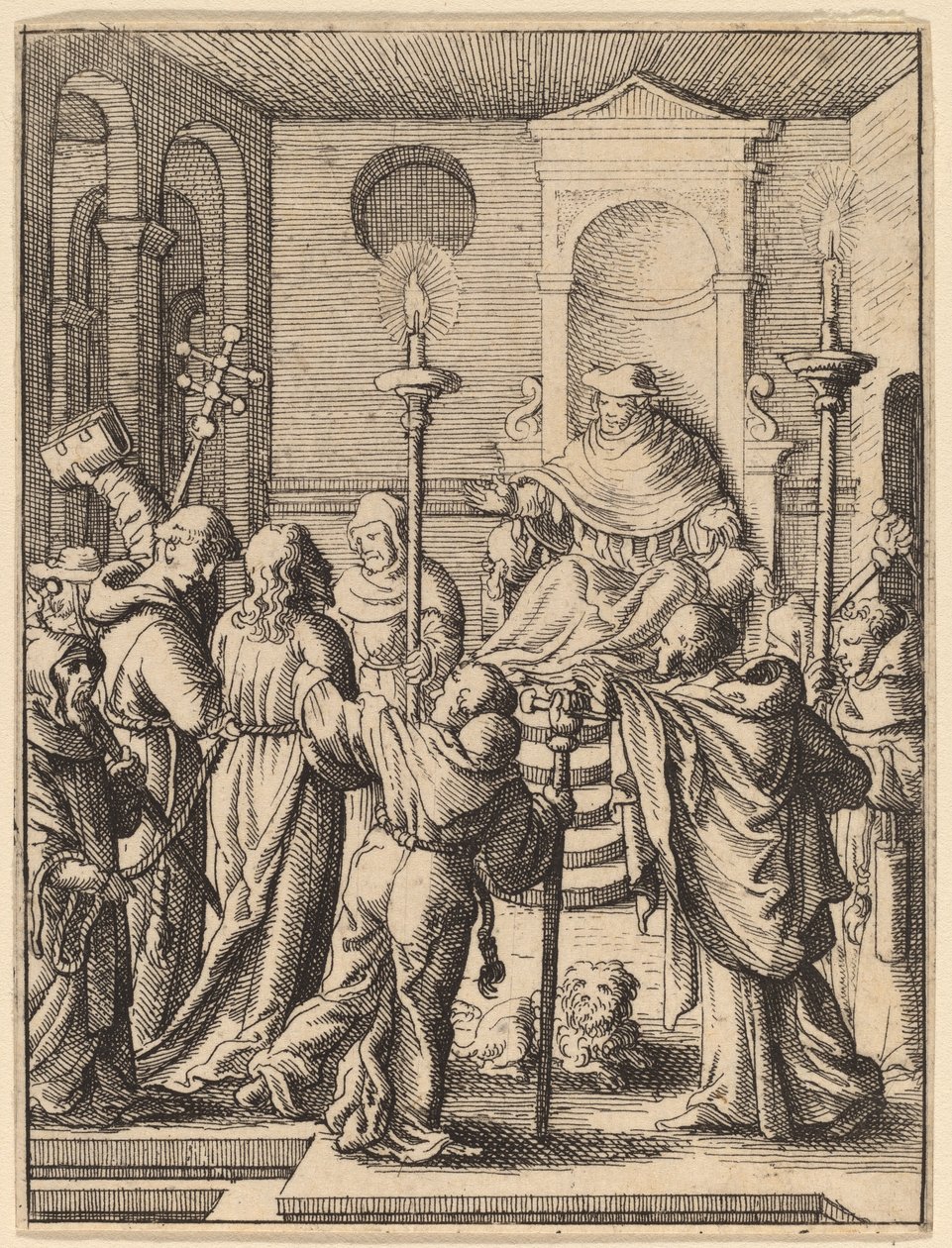 Jezus voor Annas door Wenceslaus Hollar