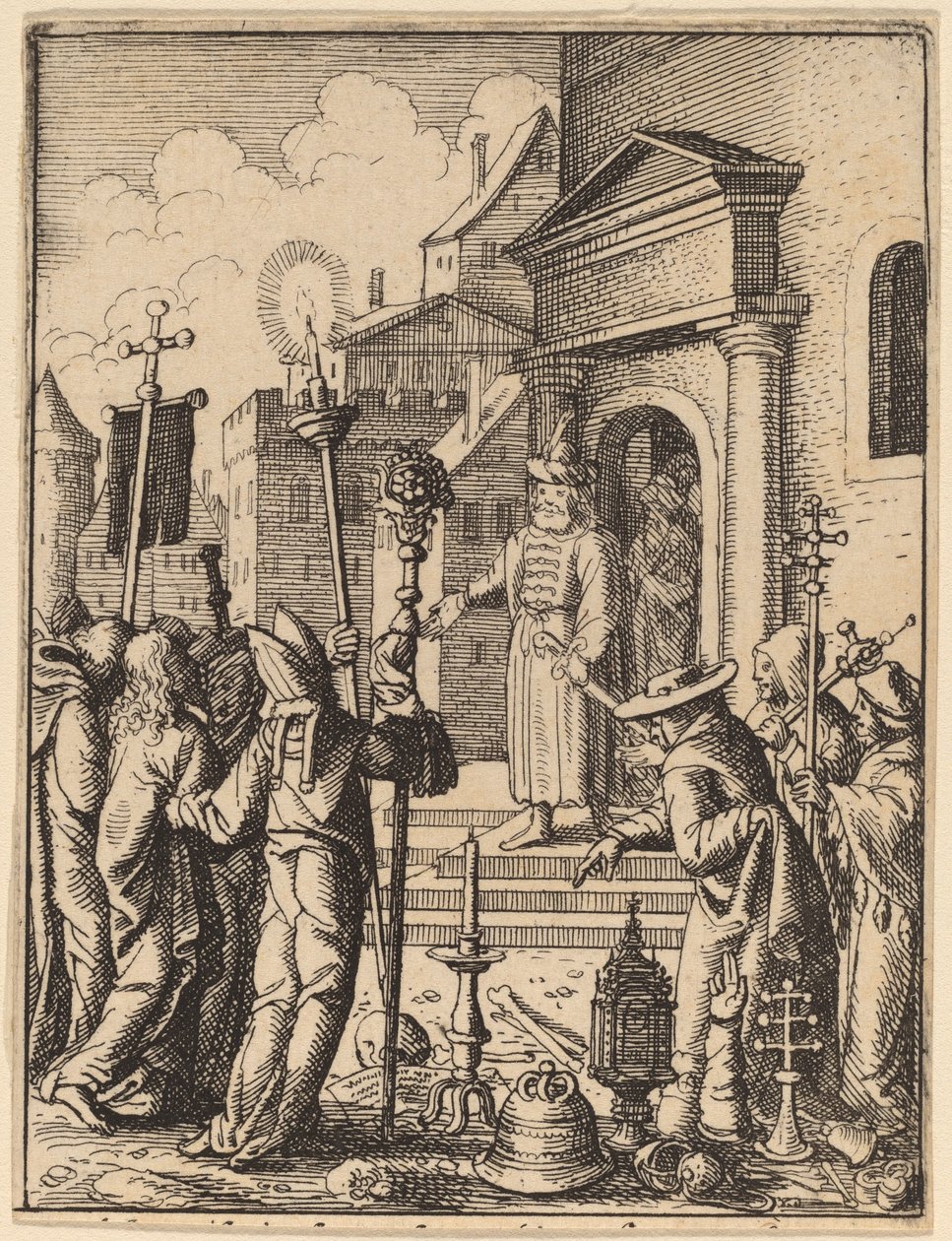 Jezus voor Pilatus door Wenceslaus Hollar