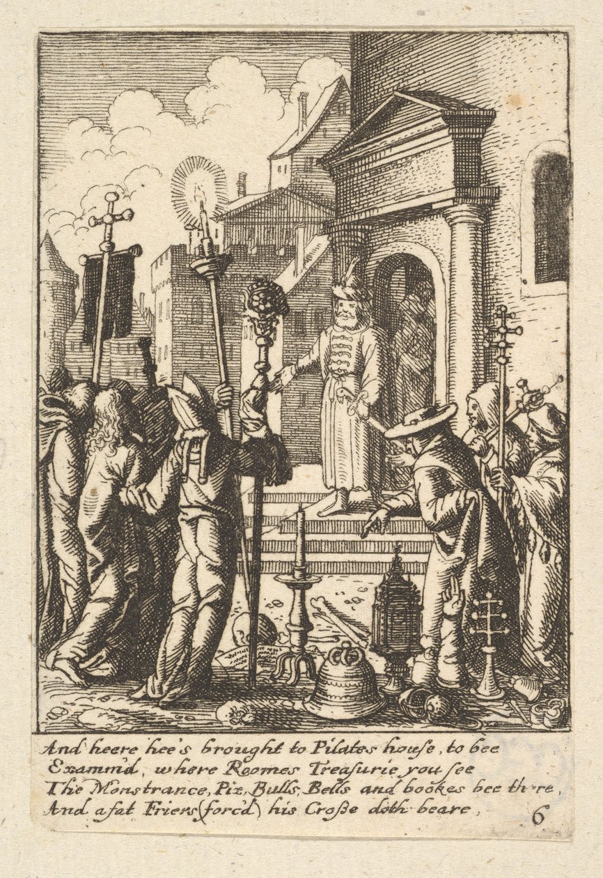 Jezus voor Pilatus, 1625-1677 door Wenceslaus Hollar