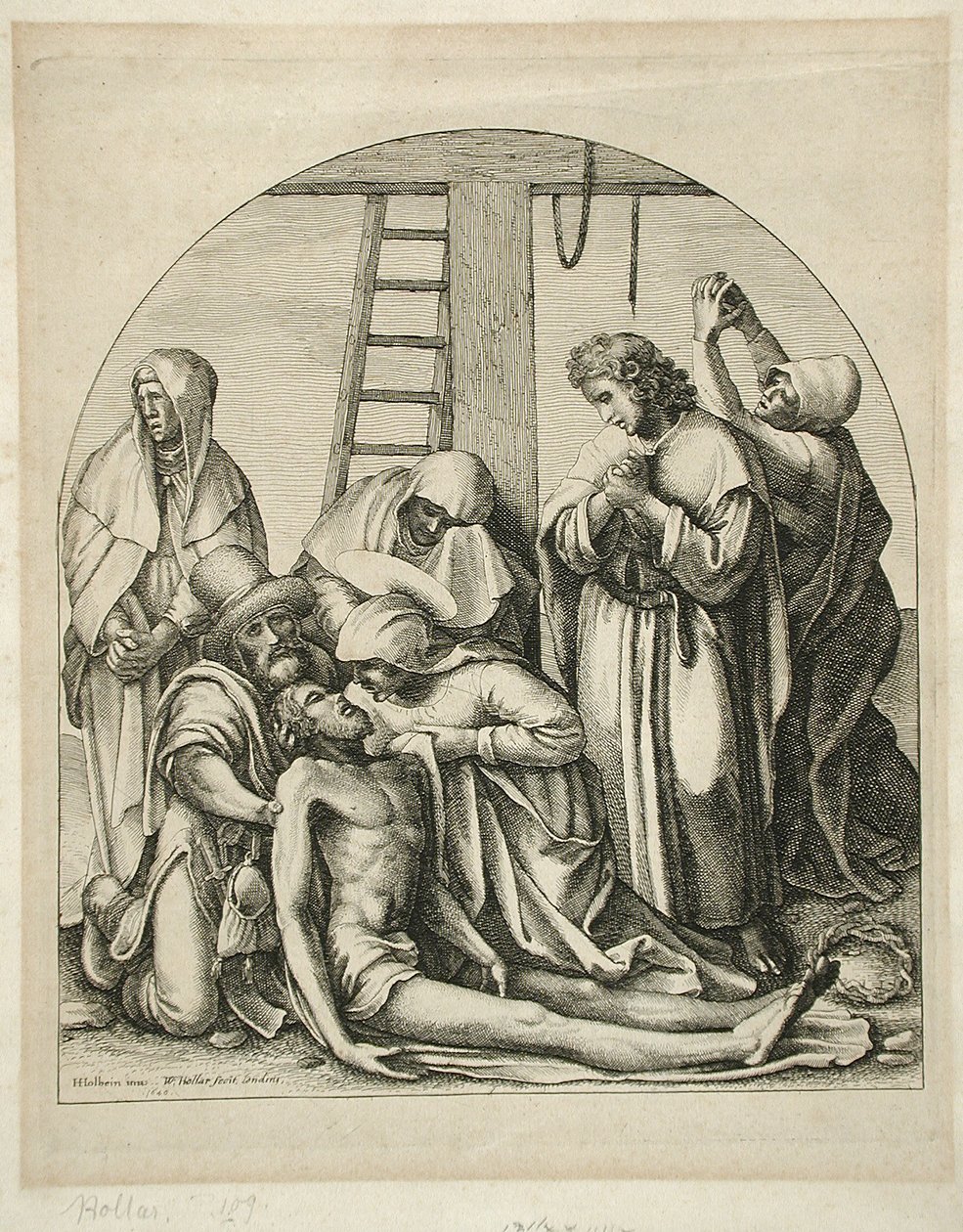 Klaagzang door Wenceslaus Hollar