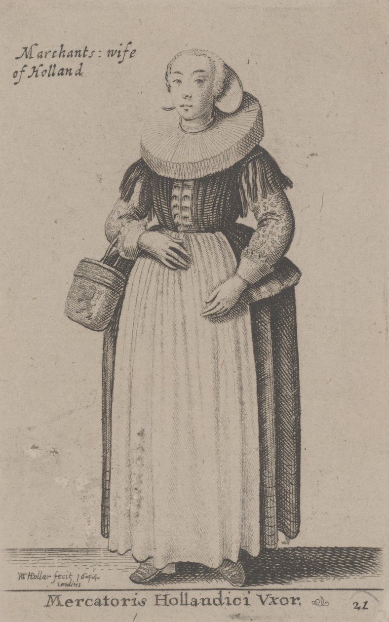 Koopmansvrouw van Holland (Mercatoris Hollandici Uxor) door Wenceslaus Hollar
