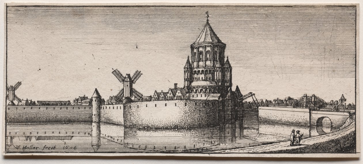 Gegracht stadspoort, 1676 door Wenceslaus Hollar