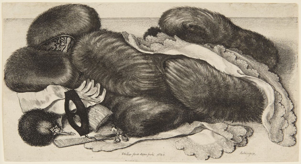 Moffen en opschik door Wenceslaus Hollar