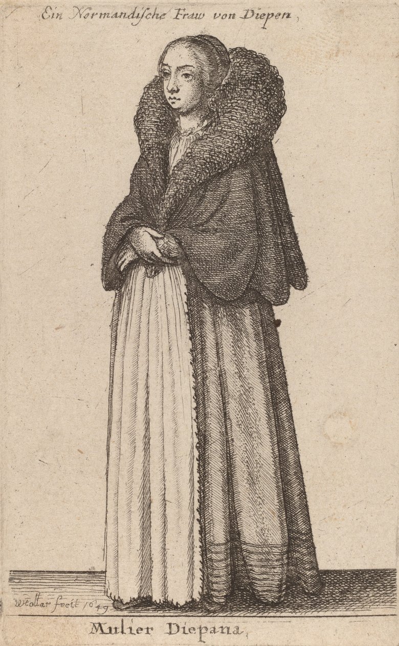 Mulier Diepana, 1649 door Wenceslaus Hollar