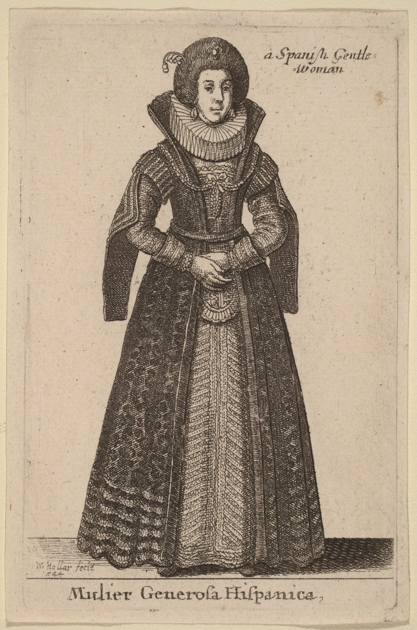 Spaanse dame door Wenceslaus Hollar