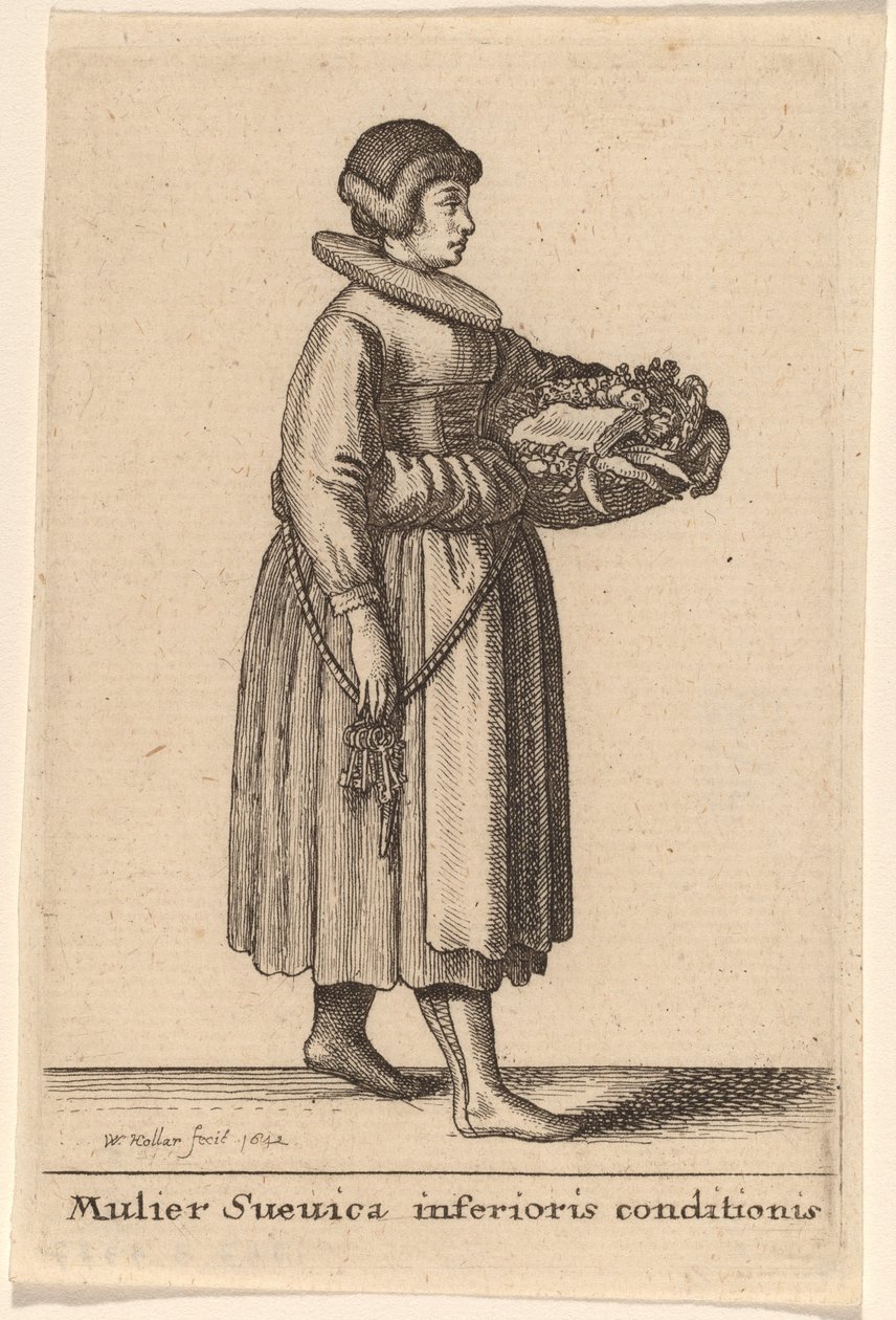 Mulier Svevica Inferioris Conditionis door Wenceslaus Hollar