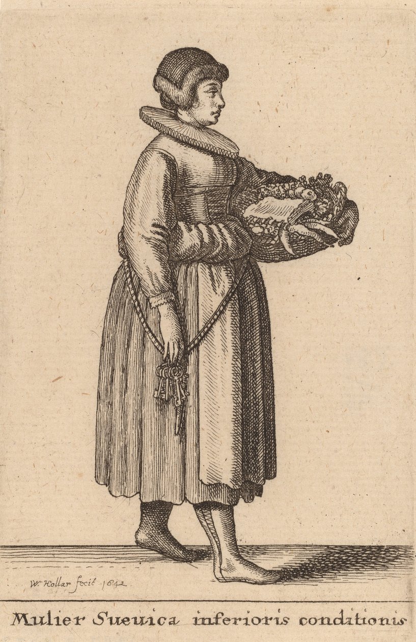 Mulier Svevica Inferioris Conditionis, 1642 door Wenceslaus Hollar