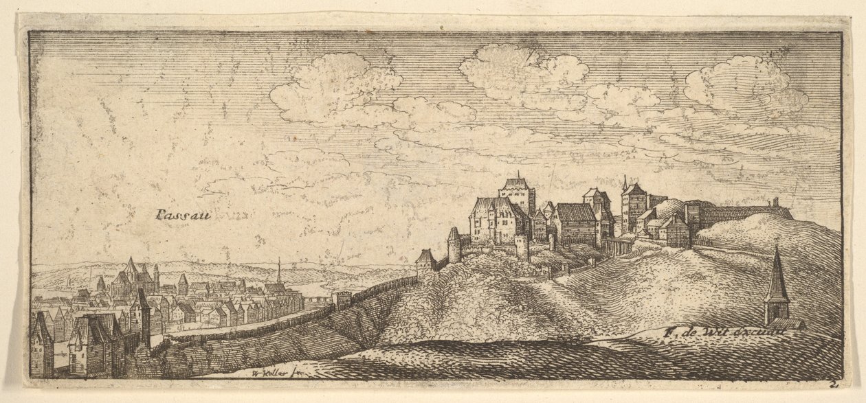 Passau, uit "Duitse gezichten" door Wenceslaus Hollar