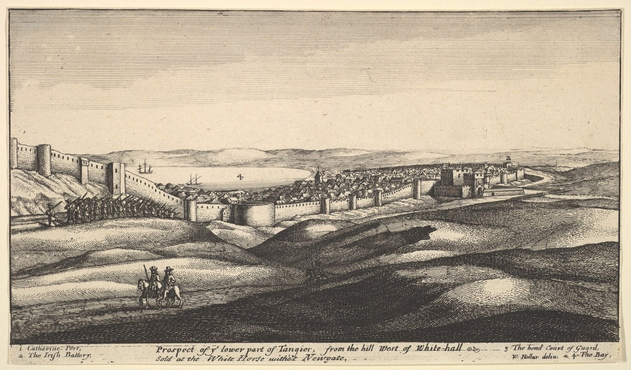 Uitzicht op het Lagere Deel van Tanger, ca. 1670 door Wenceslaus Hollar