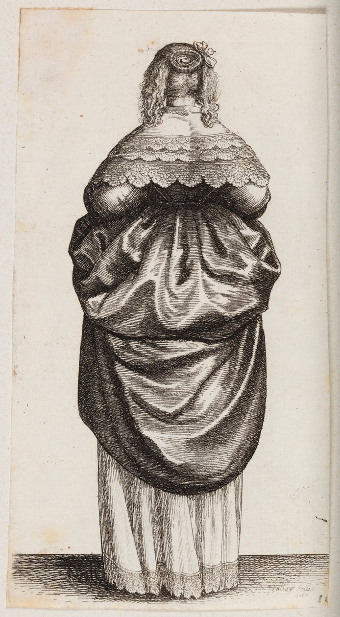 Vrouw van achteren gezien door Wenceslaus Hollar