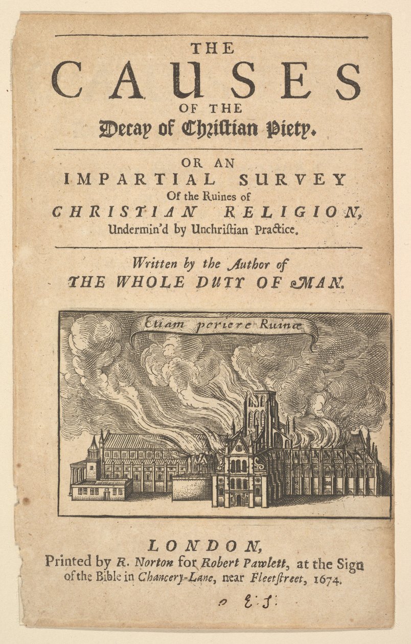 St. Pauls brandt, Lex ignea, 1671 of later door Wenceslaus Hollar