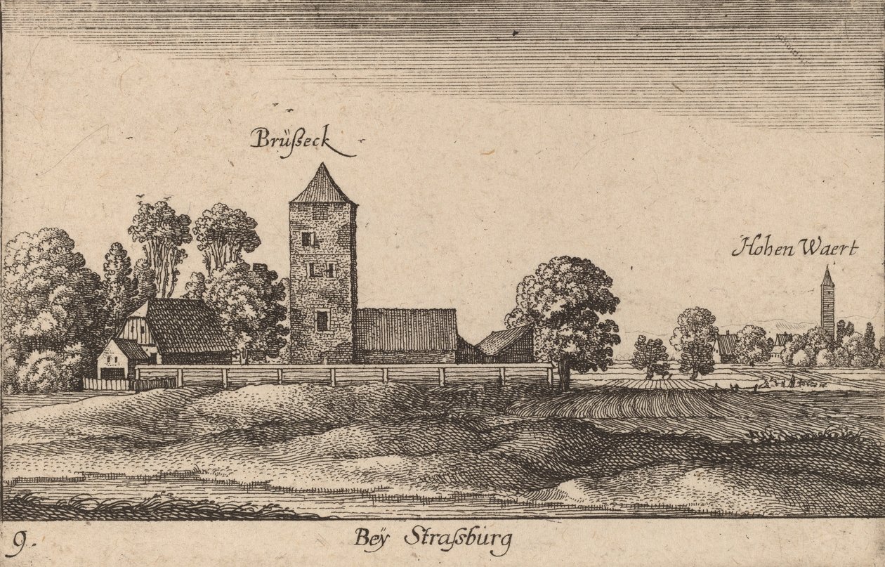 Straatsburg door Wenceslaus Hollar