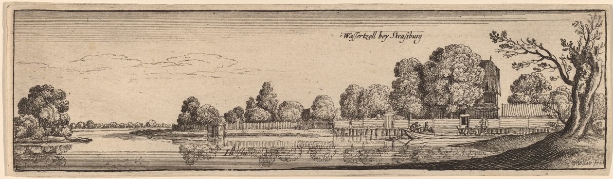 Straatsburg: Een tolhuis door Wenceslaus Hollar