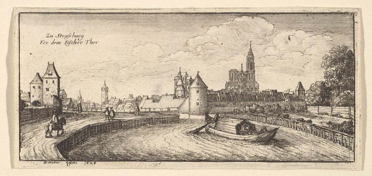 Straatsburg, uit "Duitse gezichten" door Wenceslaus Hollar