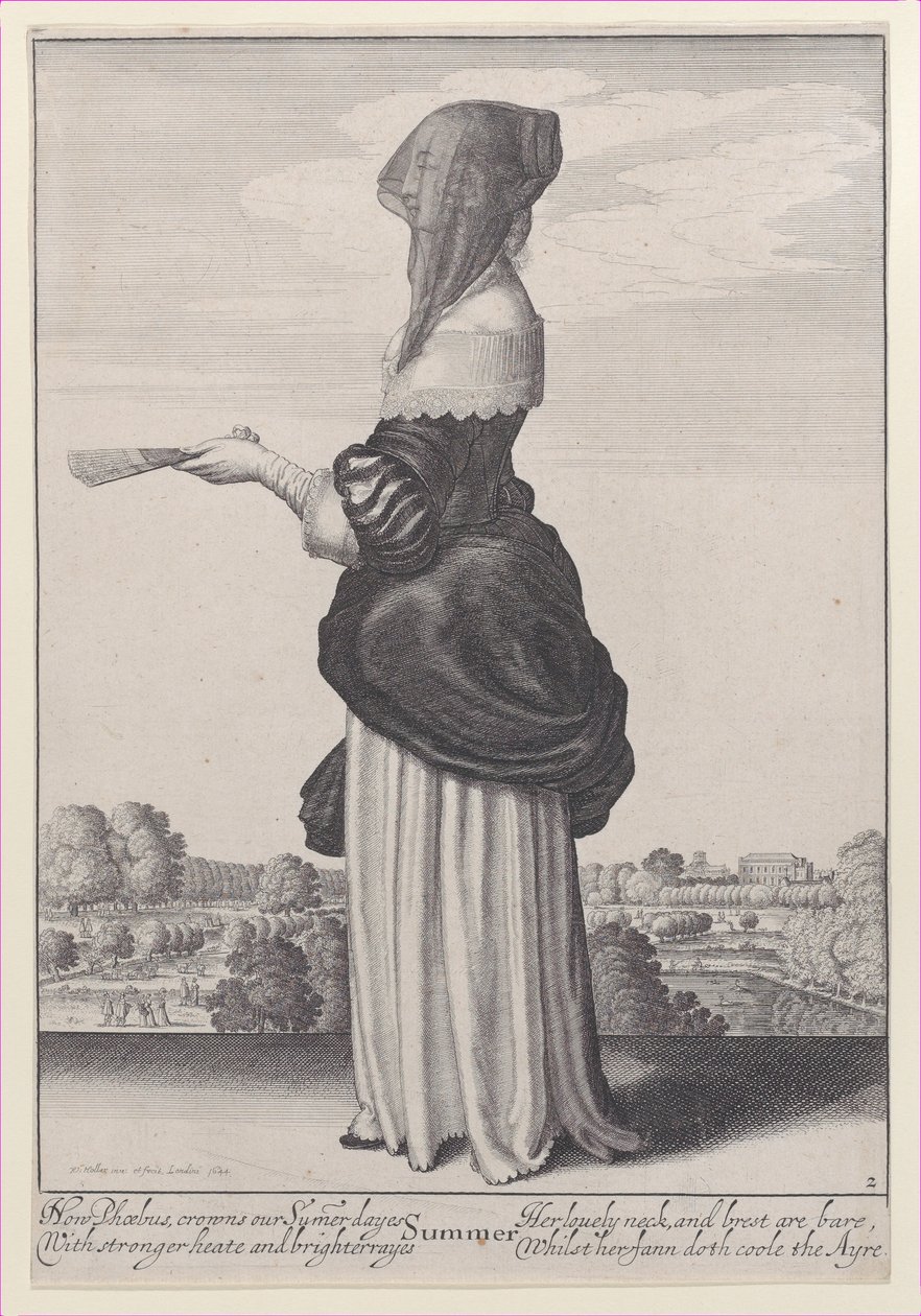 Zomer, uit De Seizoenen, 1643-44 door Wenceslaus Hollar