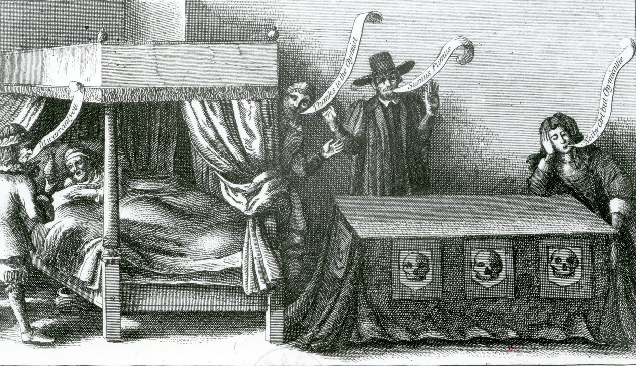 De Dood van Koning Jacobus de Eerste, 1625 door Wenceslaus Hollar