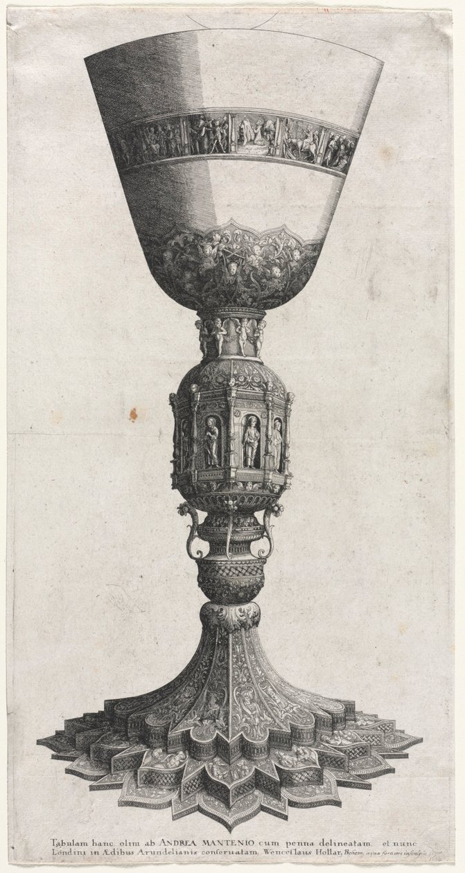 De grote kelk versierd met figuren door Wenceslaus Hollar