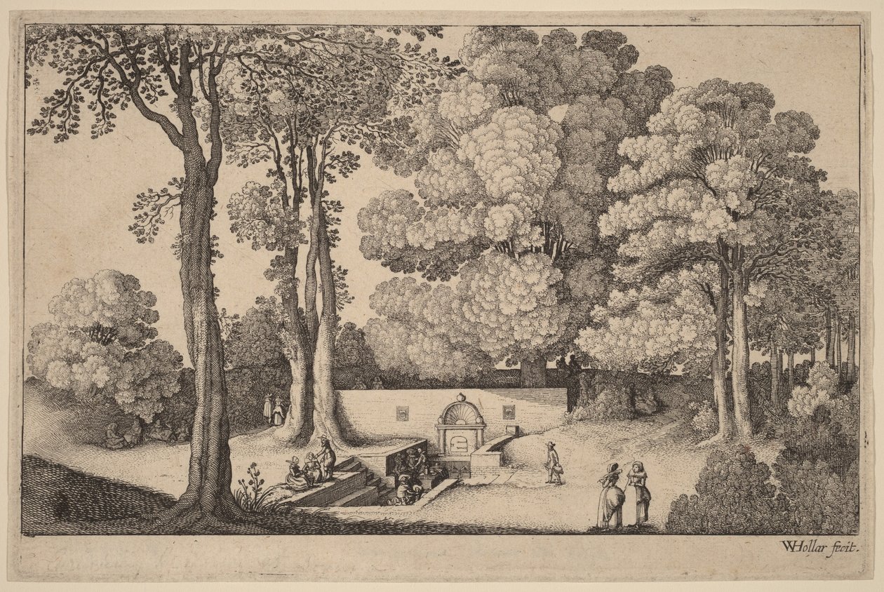 De minerale bron door Wenceslaus Hollar
