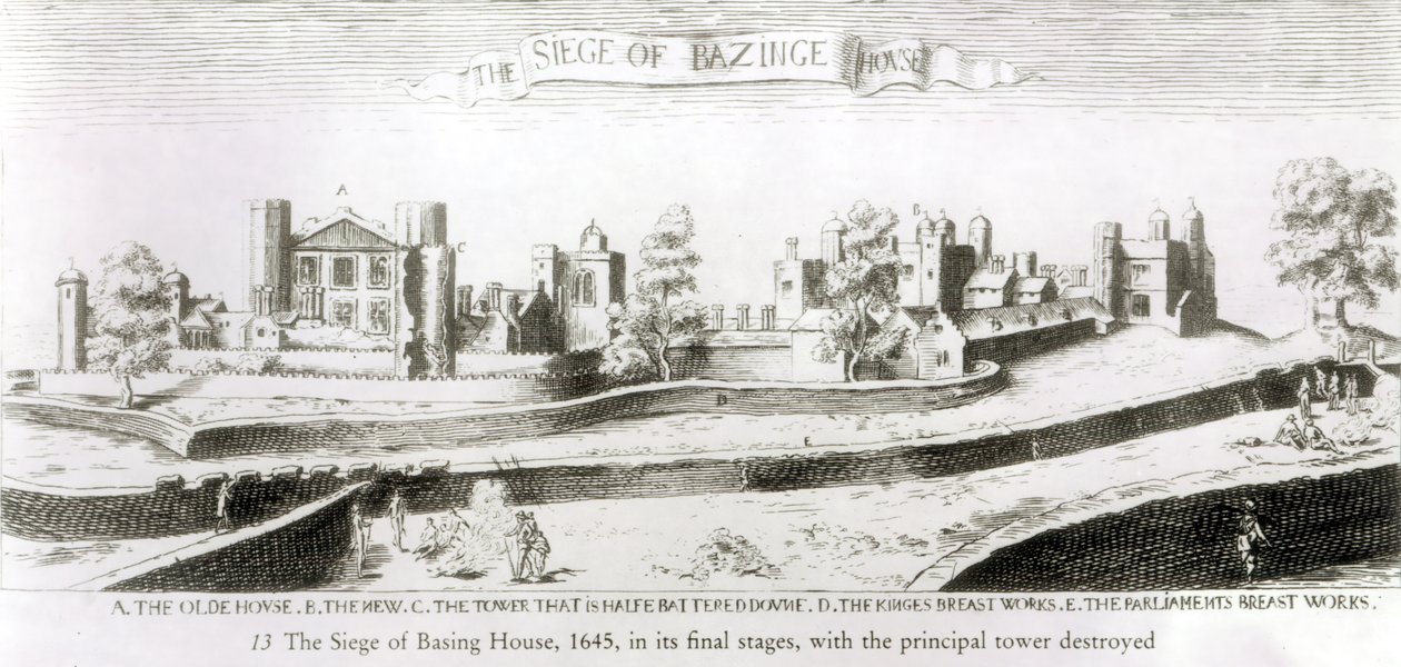 Het Beleg van Basing House door Wenceslaus Hollar