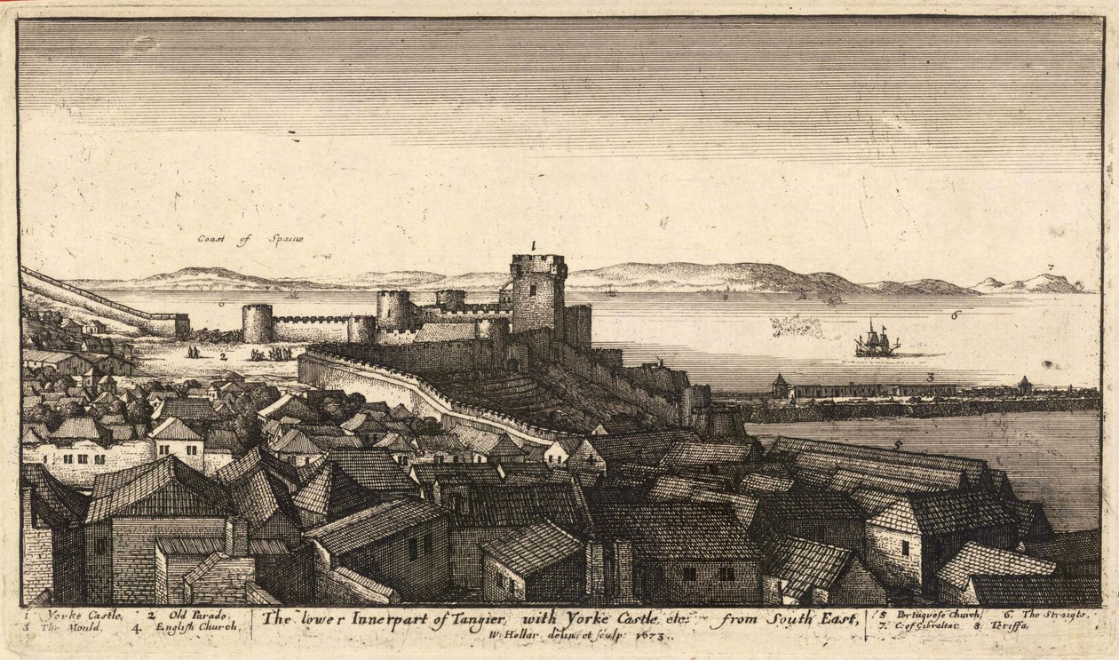 Het onderste binnenste deel van Tanger door Wenceslaus Hollar