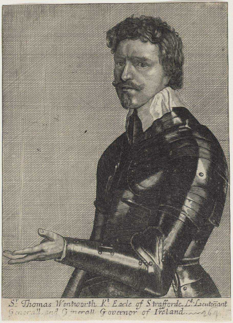 Thomas Wentworth, eerste graaf van Strafford door Wenceslaus Hollar