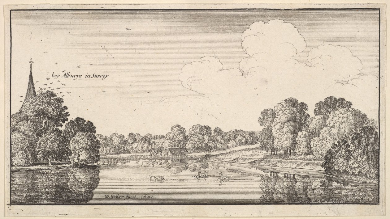 Bekijk de omgeving van Albury door Wenceslaus Hollar