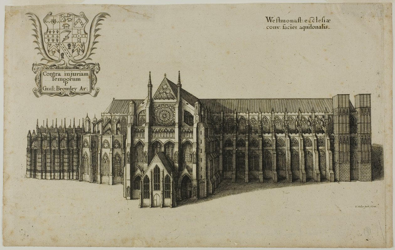 Uitzicht vanaf de North Westminster Church door Wenceslaus Hollar