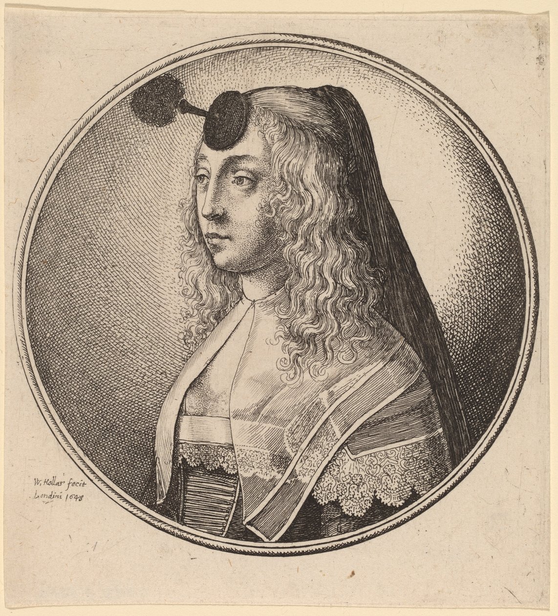 Vrouw van Antwerpen door Wenceslaus Hollar