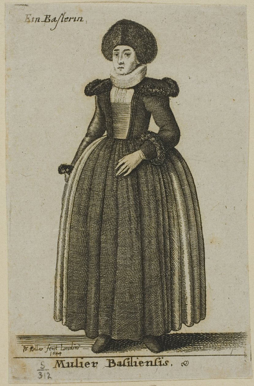 Vrouw van Basel door Wenceslaus Hollar
