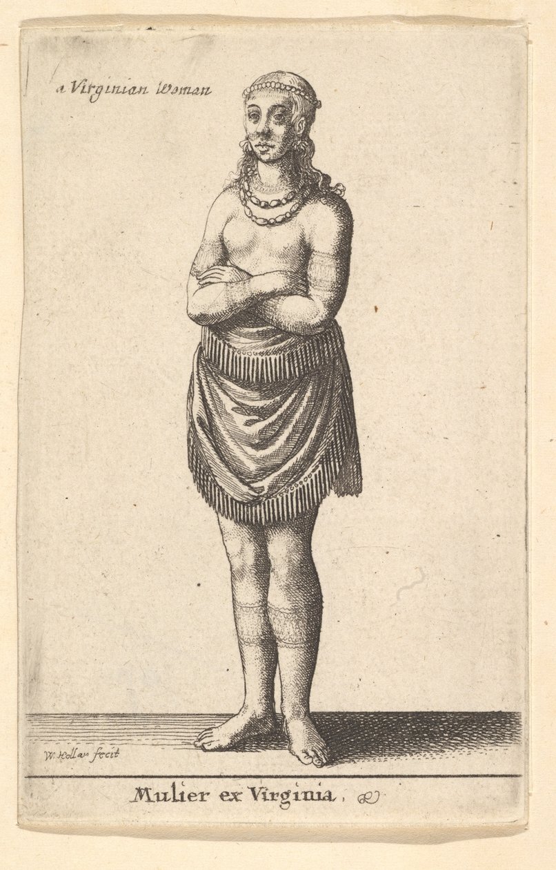 Vrouw van Virginia door Wenceslaus Hollar