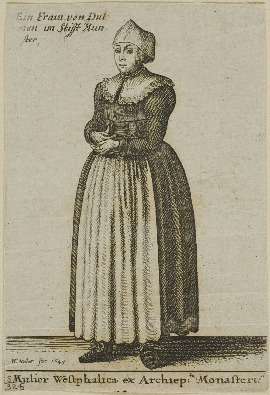 Vrouw uit Westfalen door Wenceslaus Hollar