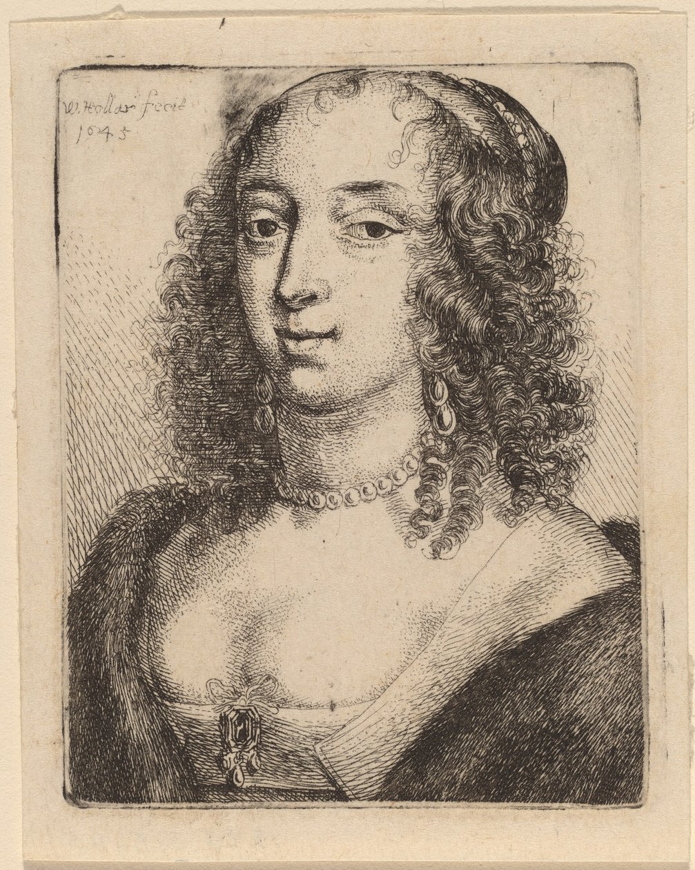 Hertogin van Lennox door Wenceslaus Hollar after Sir Anthony van Dyck