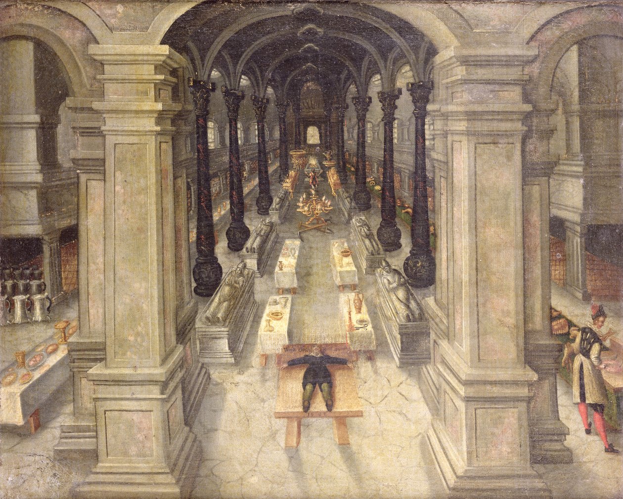 Een Occulte Begrafenismaaltijd in een Kerk door Wendel Dockler or Doechler