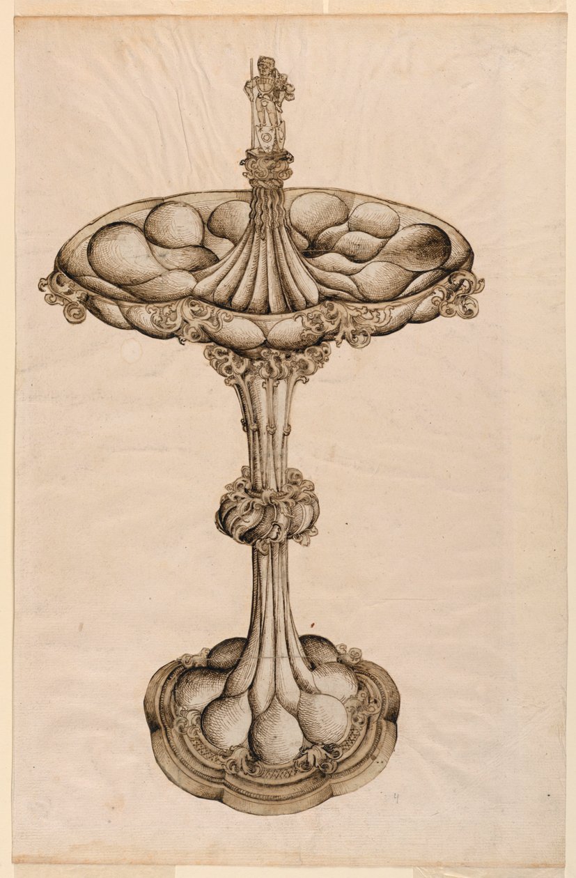 Tekening, zilveren middenstuk, 1498 door Wenzel von Olmütz