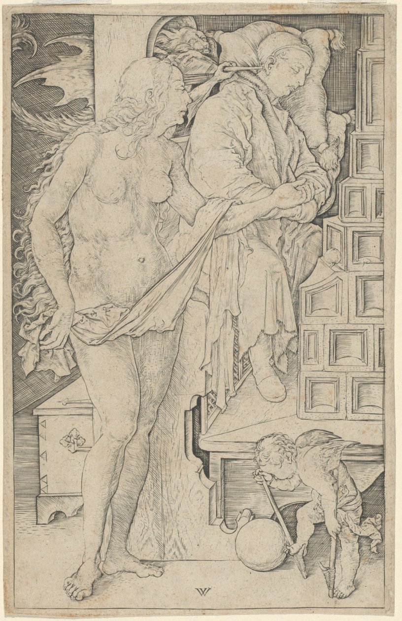 De Droom van de Dokter door Wenzel von Olmutz, after Albrecht Dürer