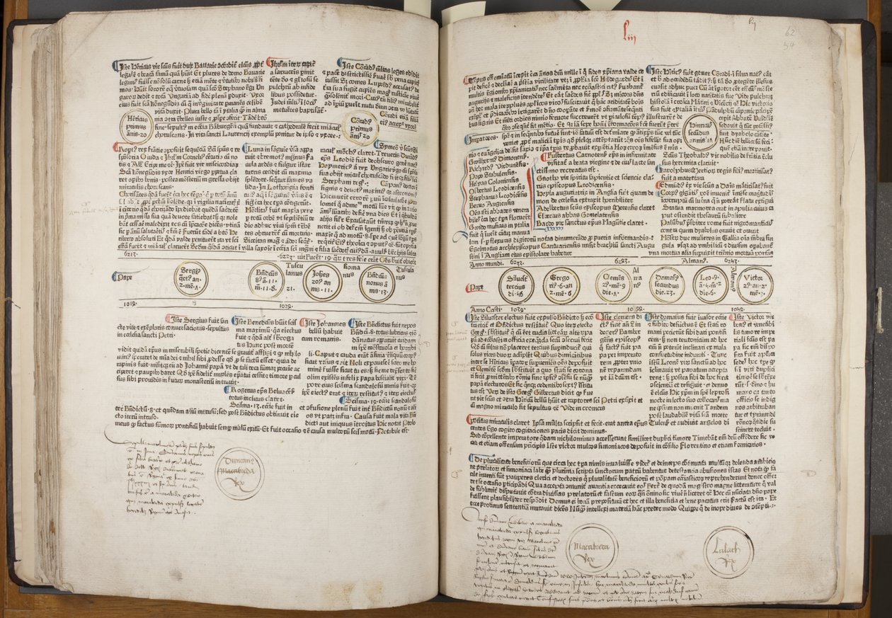 Fol 53 verso 54 recto, Fasciculus Temporum door Werner Rolevinck