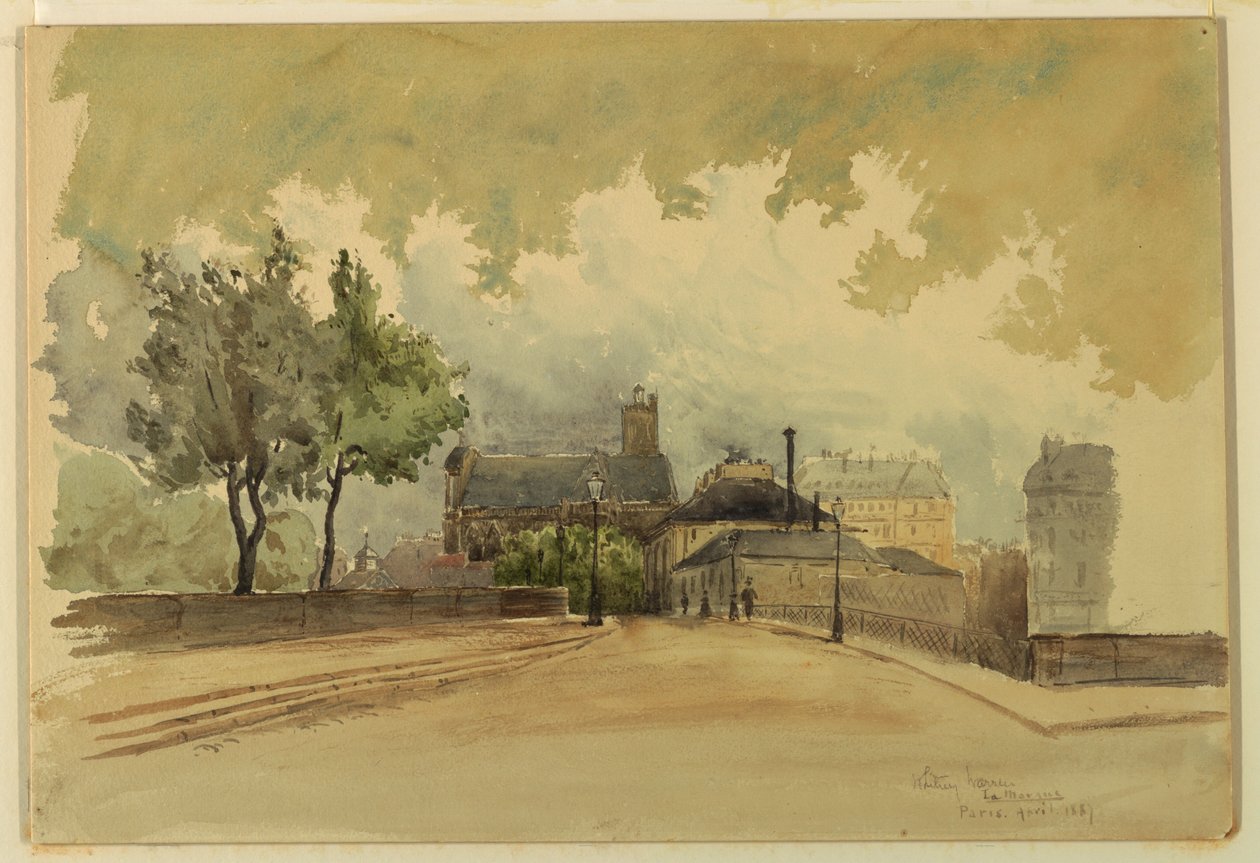 Tekening, De Markiezin, Parijs, 1887 door Whitney Warren Jr.