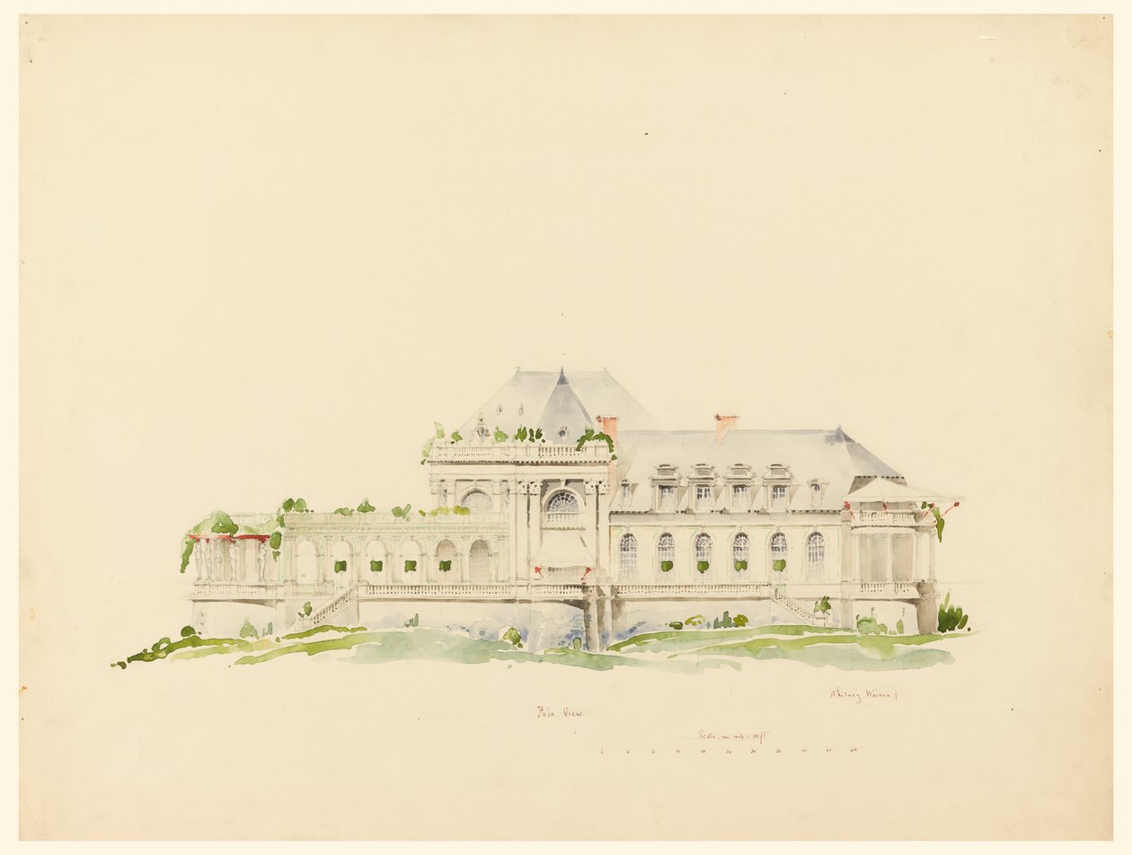 Verhoging naar Polo Grounds, Clubhuis, Newport, Rhode Island en Golfclub door Whitney Warren Jr.