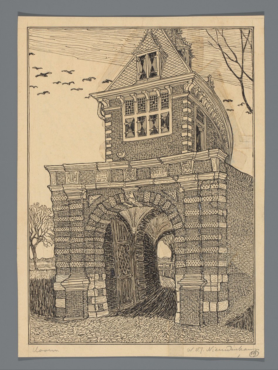 Oosterpoort te Hoorn door Wijnand Otto Jan Nieuwenkamp (signed by artist)