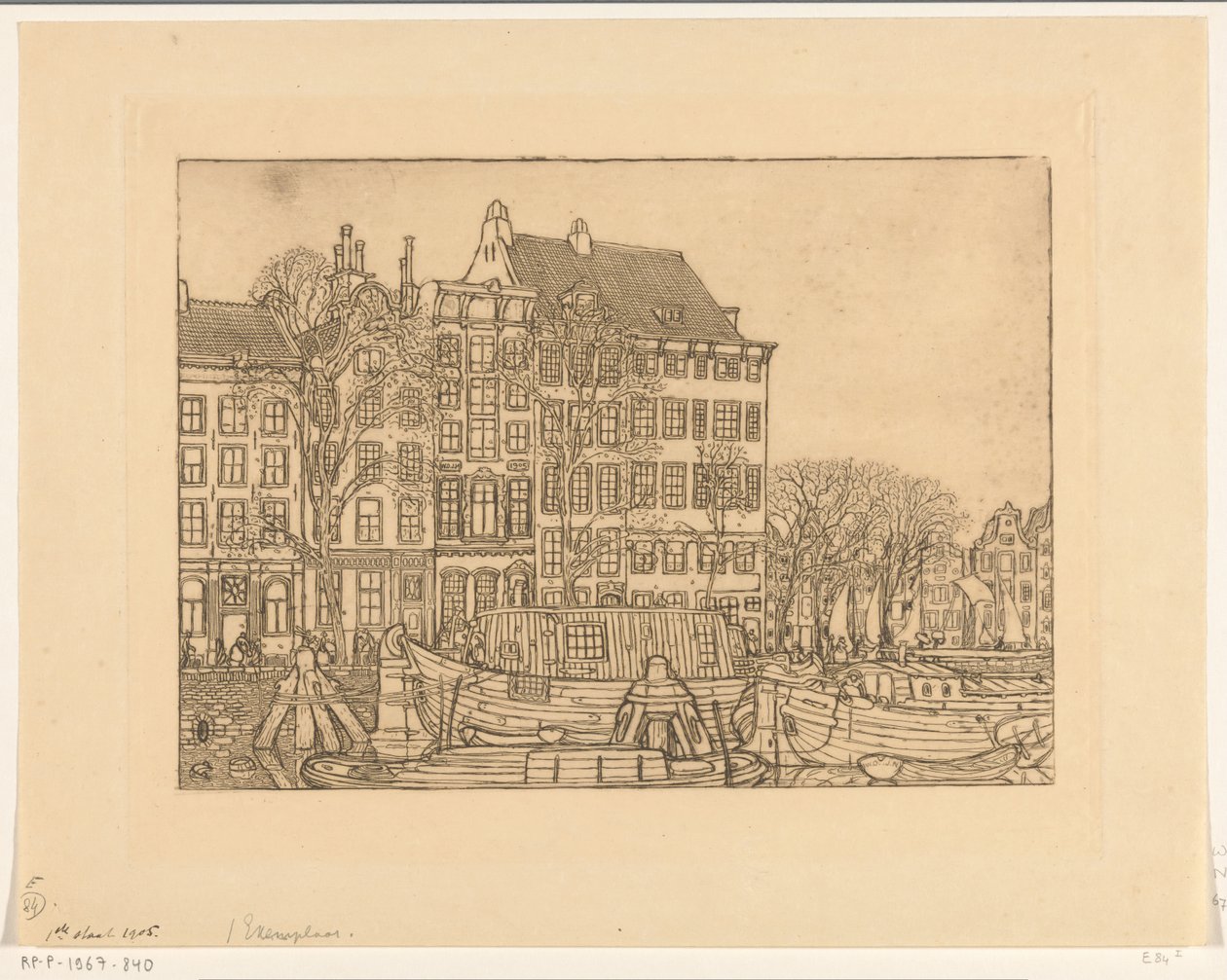 Huizen aan de Prins Hendrikkade in Amsterdam door Wijnand Otto Jan Nieuwenkamp