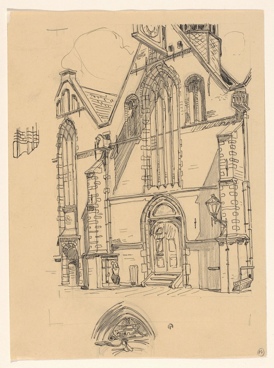 Westelijke gevel van de Noorderkerk te Hoorn door Wijnand Otto Jan Nieuwenkamp