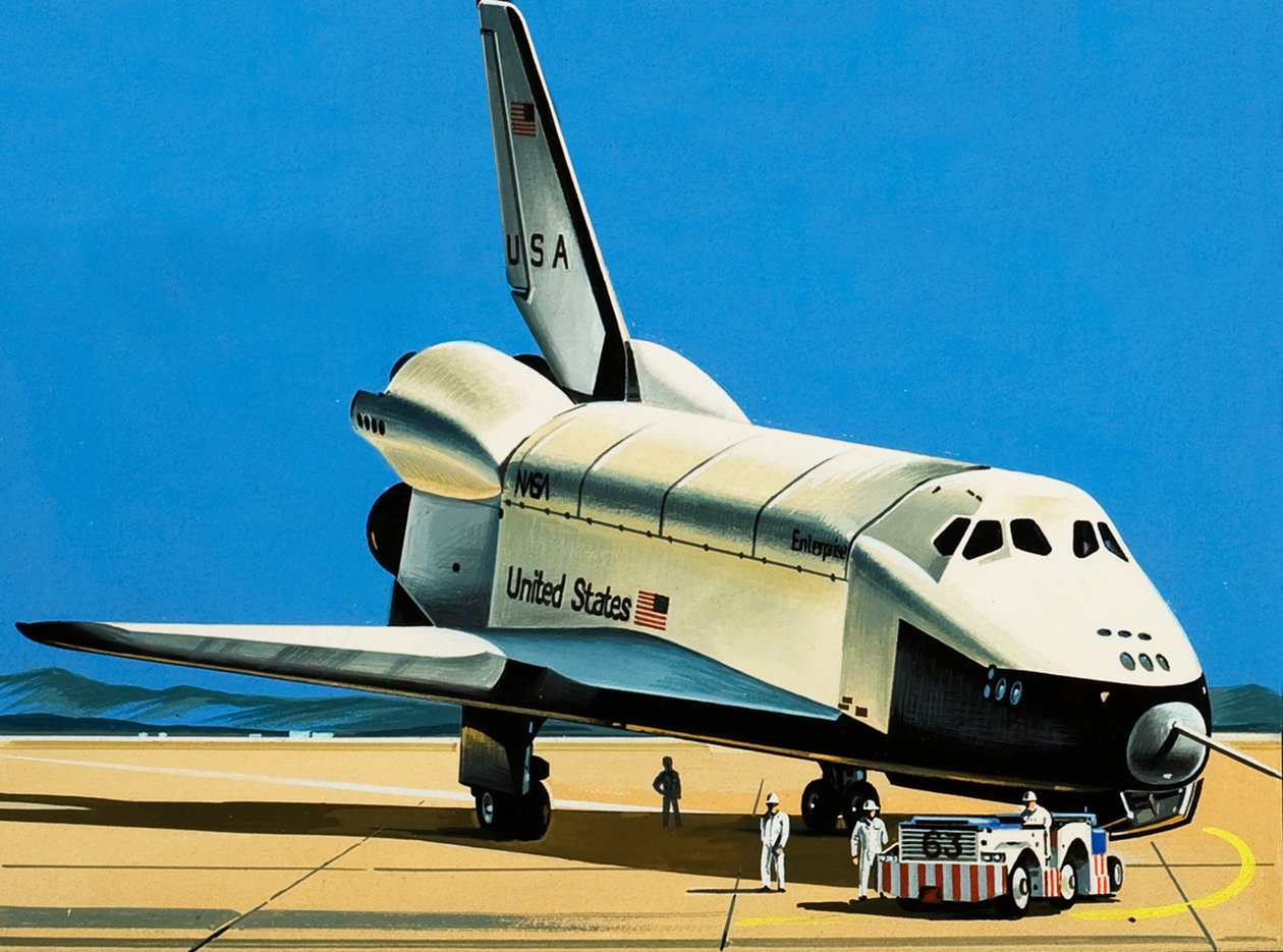 De spaceshuttle door Wilf (20th century) Hardy