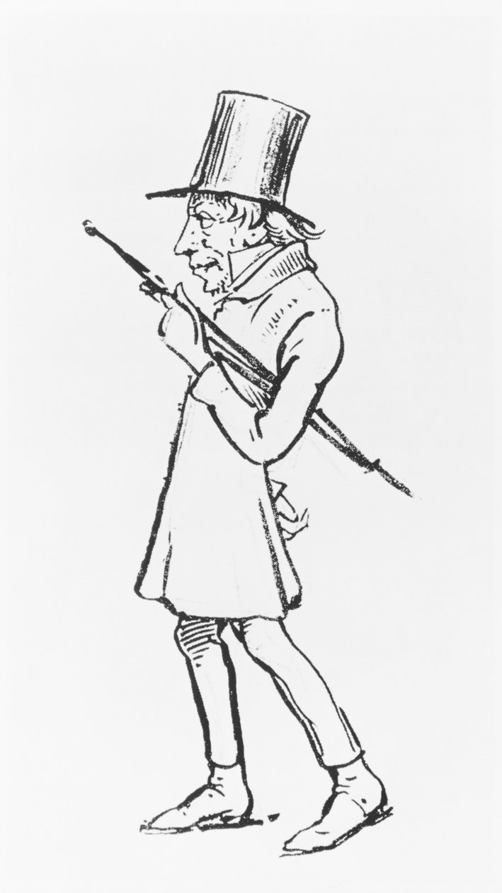 Karikatuur van Soren Aabye Kierkegaard door Wilhelm Marstrand